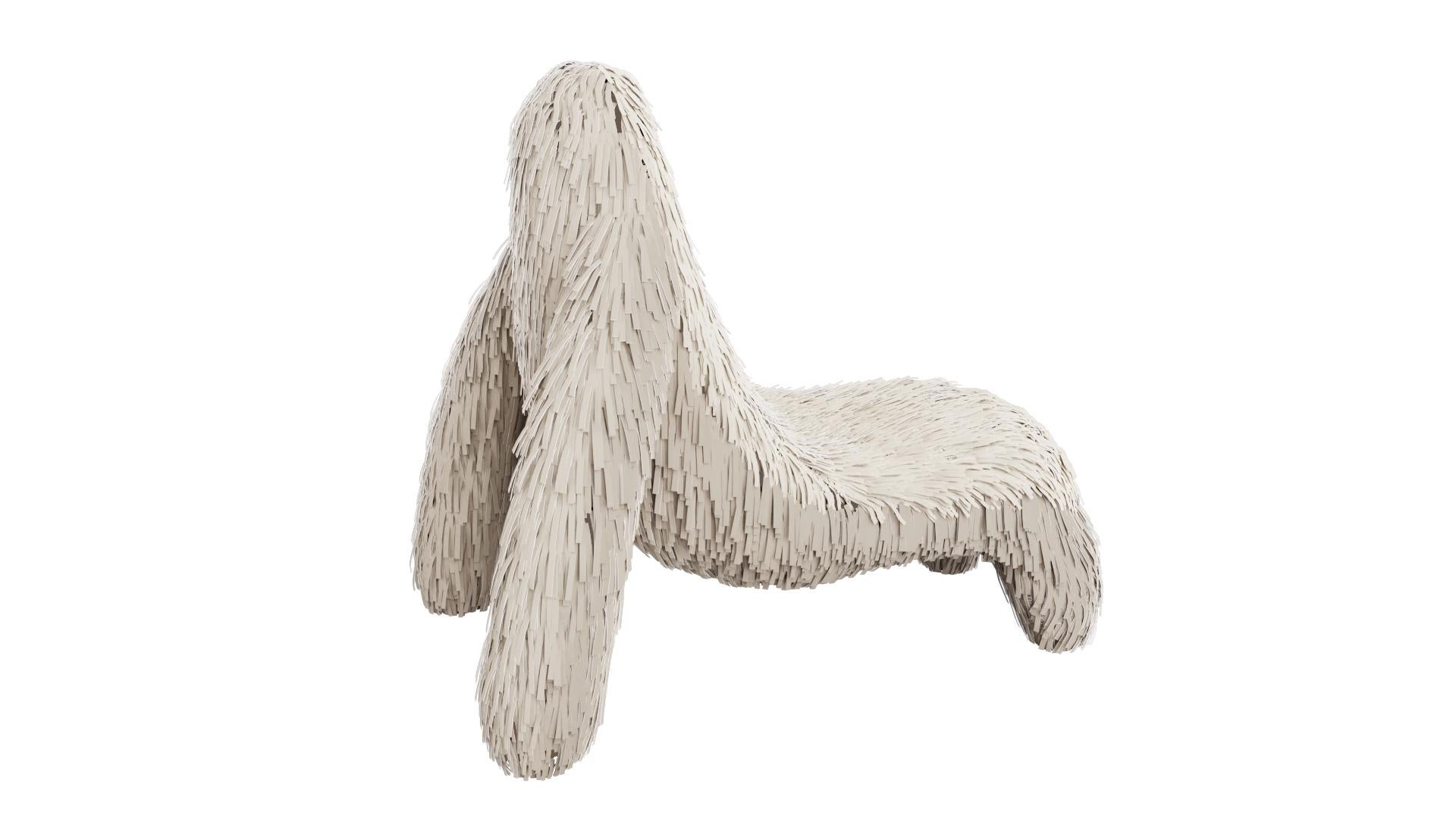 Gorilla chair with real off white leather by Marcantonio is an ape shaped seat with a rich off white leather covering. A lounge chair with a fantastic, unique shape.

For his debut creations, Marcantonio introduced “Vegetal Animal”, a concept that