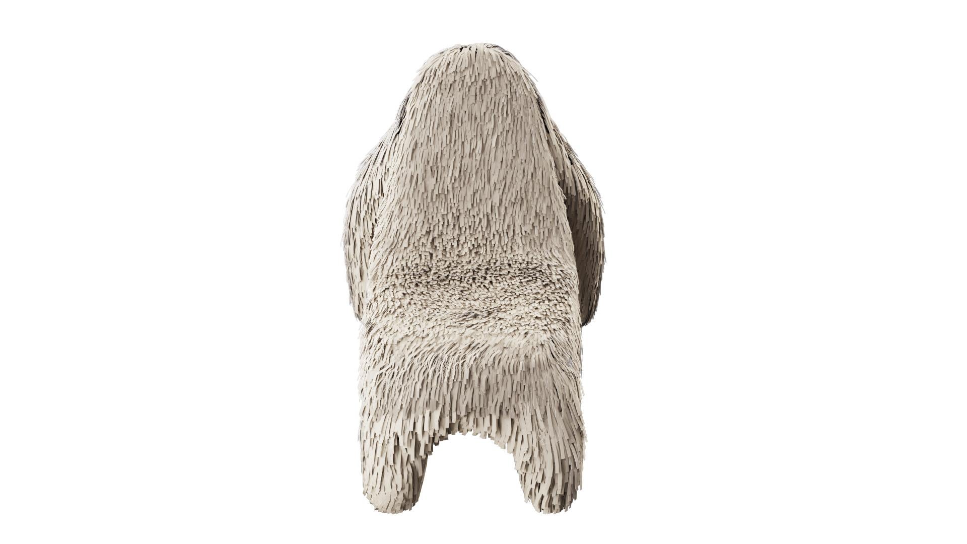 Moderne Chaise Gorilla avec vrai cuir blanc cassé de Marcantonio en vente