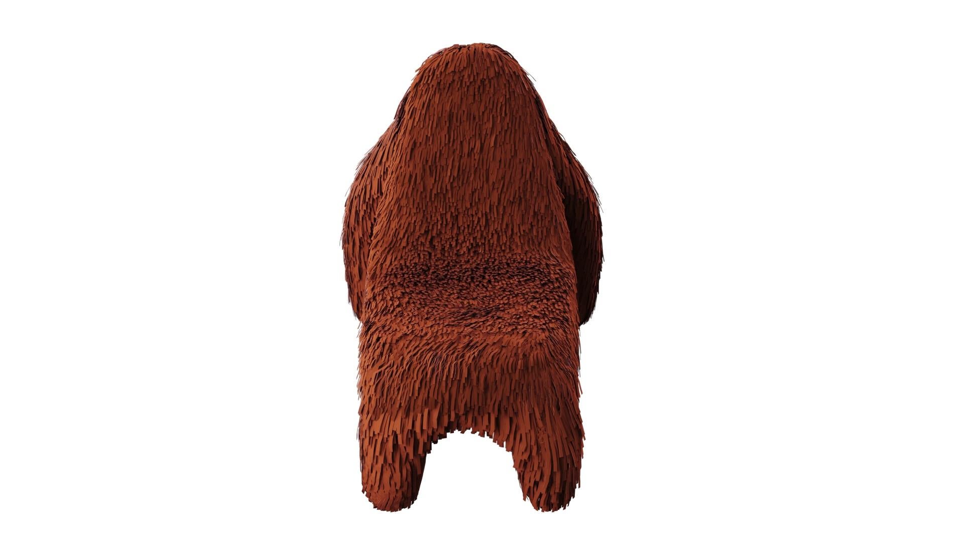 Moderne Chaise Gorilla en cuir rouge véritable de Marcantonio en vente