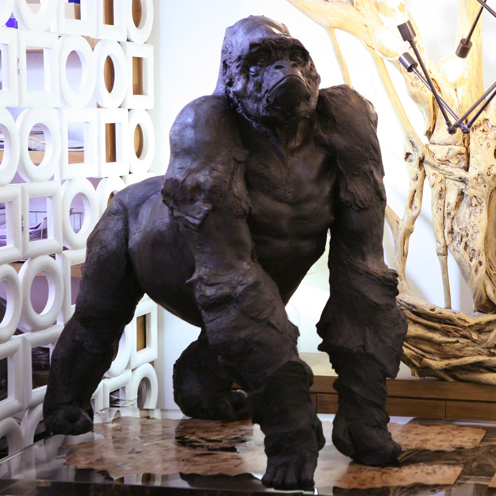 Gorilla Grey Resin Sculpture For Sale 1