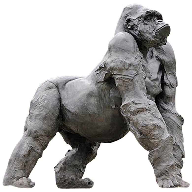Gorilla Grey Resin Sculpture