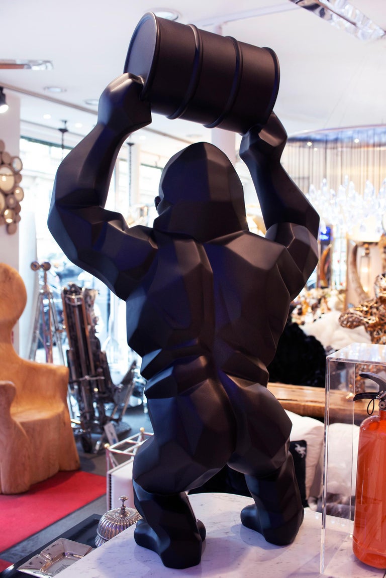 Gorilla Kong Black Sculpture in Black Matt Resine Orlinski For Sale at 1stDibs kong sculpture