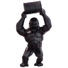Escultura Gorila Kong Negro en Resina Negro Mate Orlinski