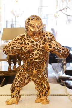 Scultura Gorilla Kong in bronzo massiccio Orlinski