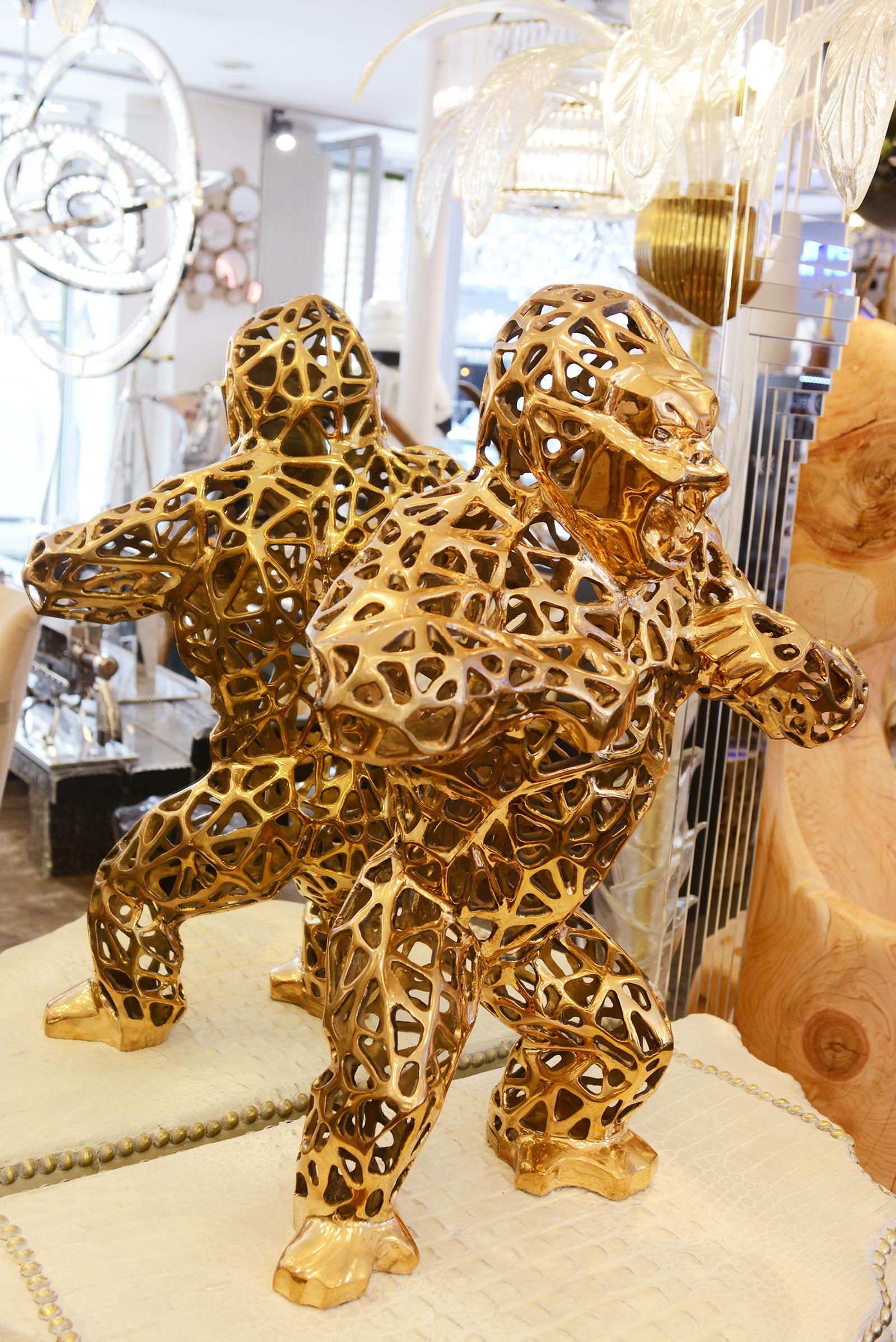 XXI secolo e contemporaneo Scultura Gorilla Kong in bronzo massiccio Orlinski in vendita