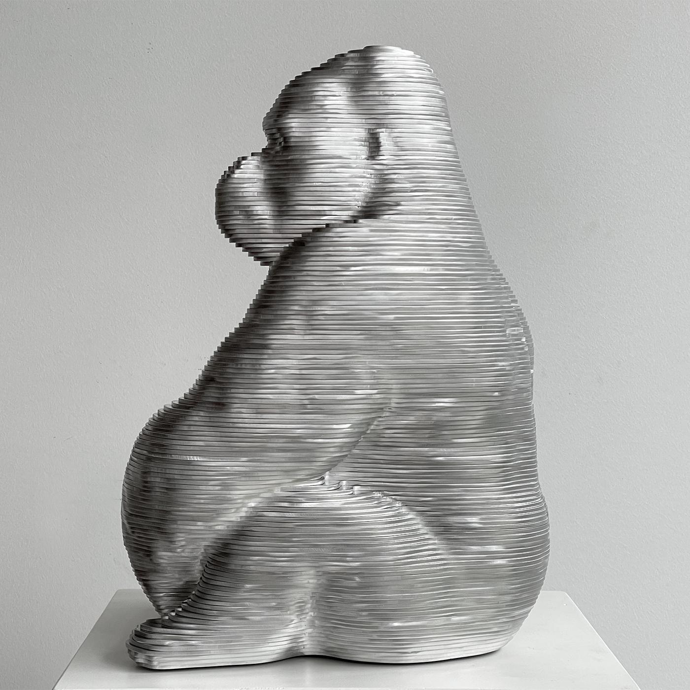 Welded Gorille Polished Sculpture For Sale