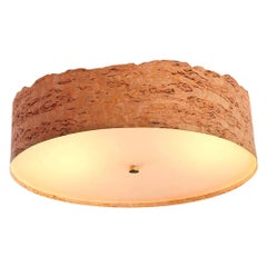 GORIN Mid-Century Karelian Burl 14.5" Flush Mount Light Fixture with Live Edge