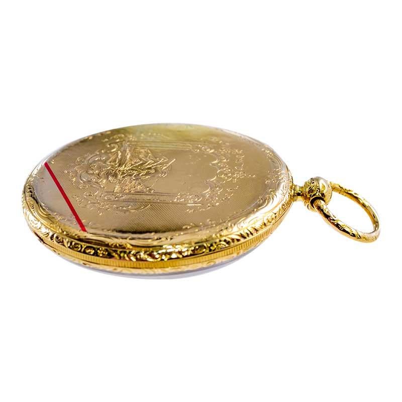 Gorini & Cie. Montre à gousset à remontage automatique en or jaune 18 carats, c. 1840 Unisexe en vente