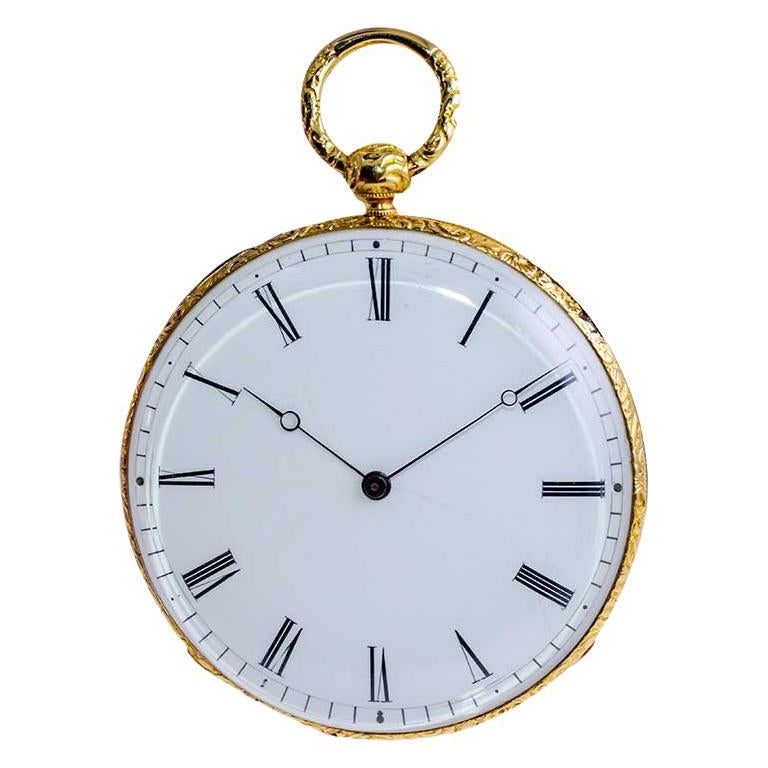 Gorini
Cie. Montre de poche à clef en or jaune 18 carats, vers 1840
