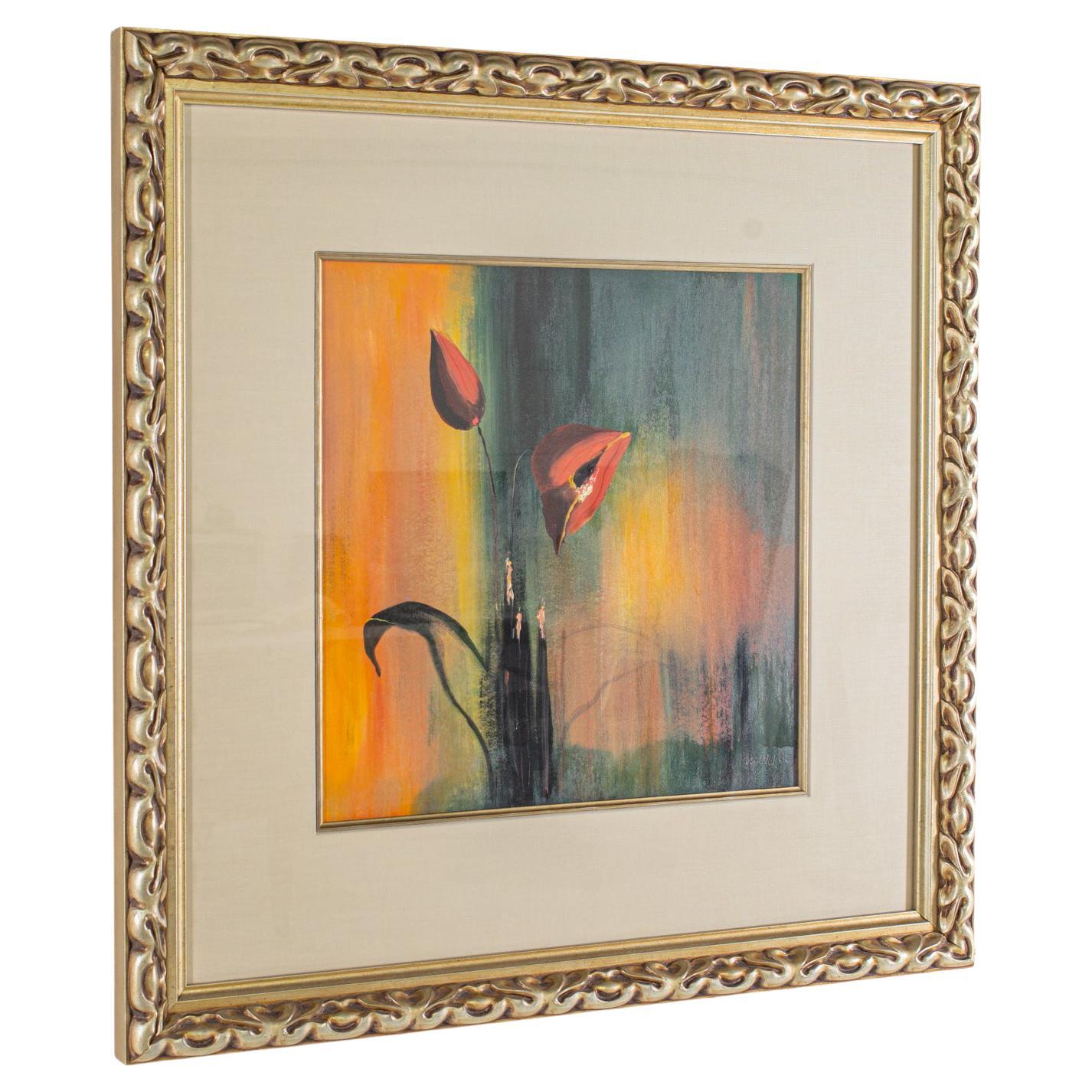 Gorman Framed Pair of Flowers Painting For Sale