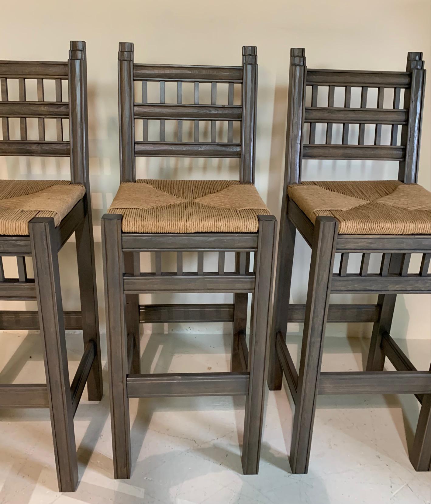 Gormley Barstool with Rush Seat In New Condition For Sale In Albuquerque, NM