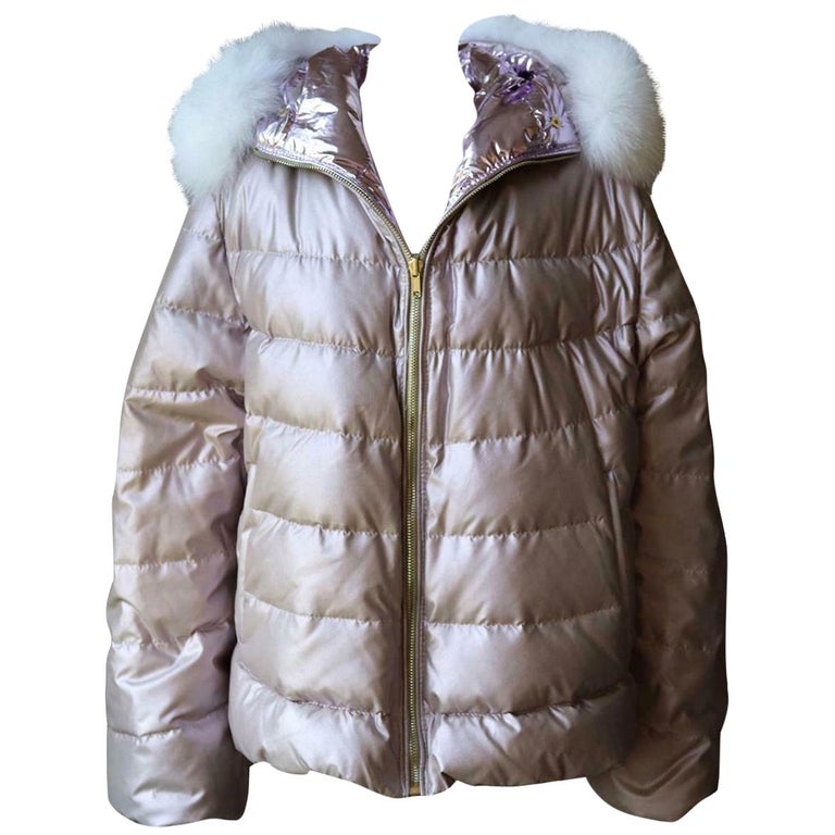 Gorski Reversible Fox Fur Trimmed Quilted Down Jacket For Sale at 1stDibs