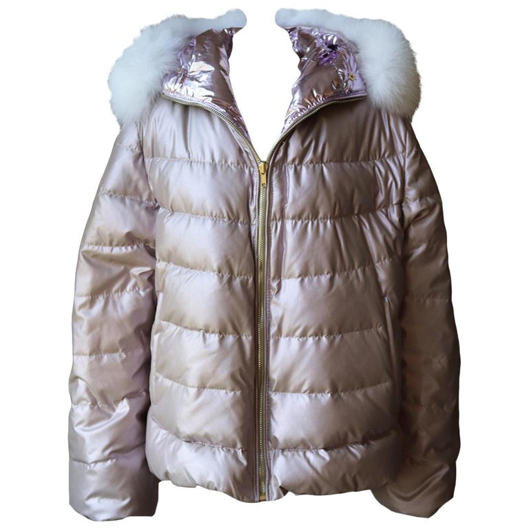 Gorski Reversible Fox Fur Trimmed Quilted Down Jacket For Sale at 1stDibs