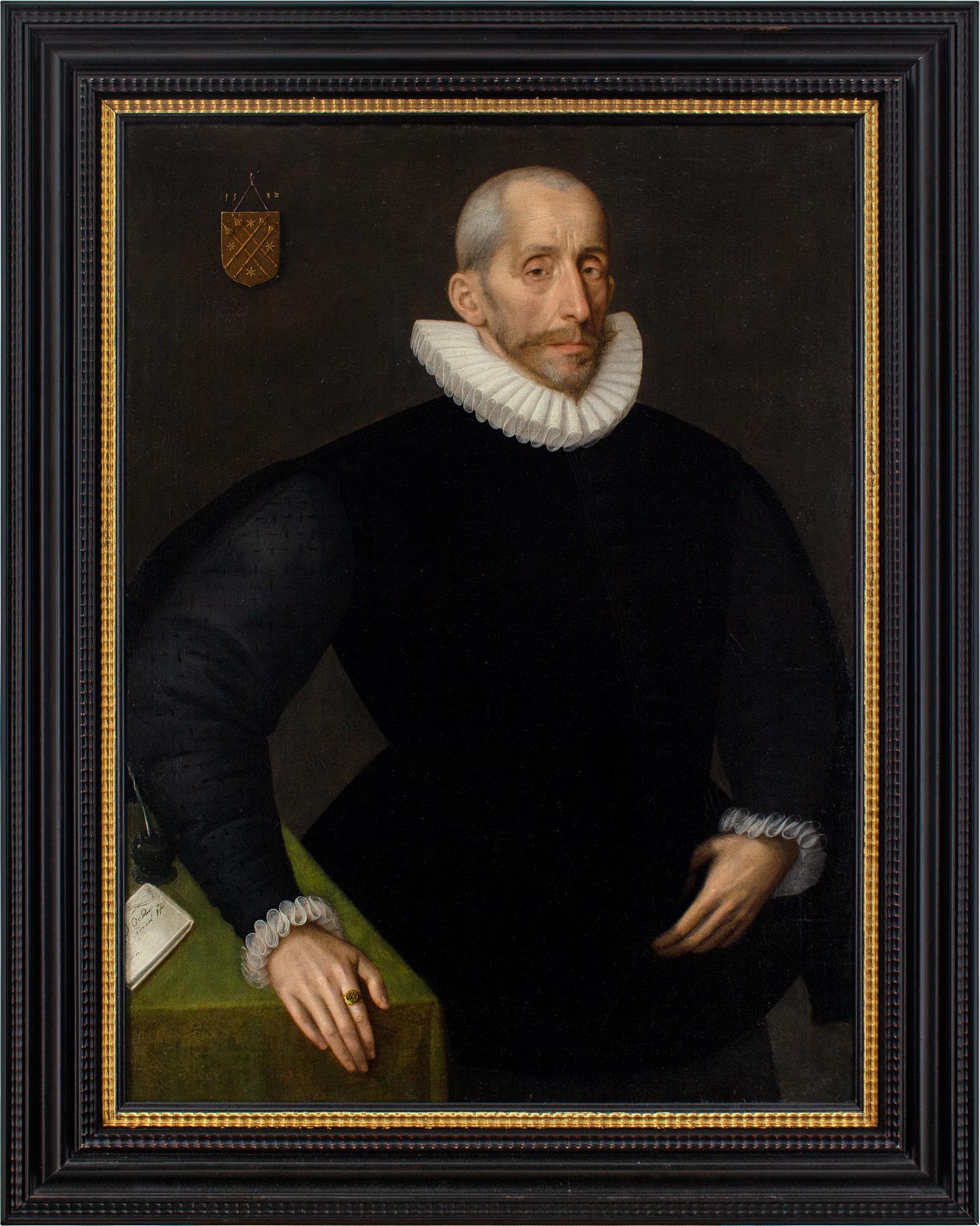 Este retrato de finales del siglo XVI, atribuido al artista flamenco Gortzius Geldorp (1553-1618), representa a un miembro anciano de la familia Sani. Realizado en 1582 y totalmente firmado, representa el retrato Geldorp más antiguo que