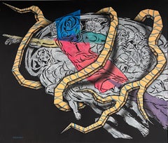 „Strict Guidance of Michelangelo“, Gemälde 47" x 55" Zoll von Gosha Ostretsov