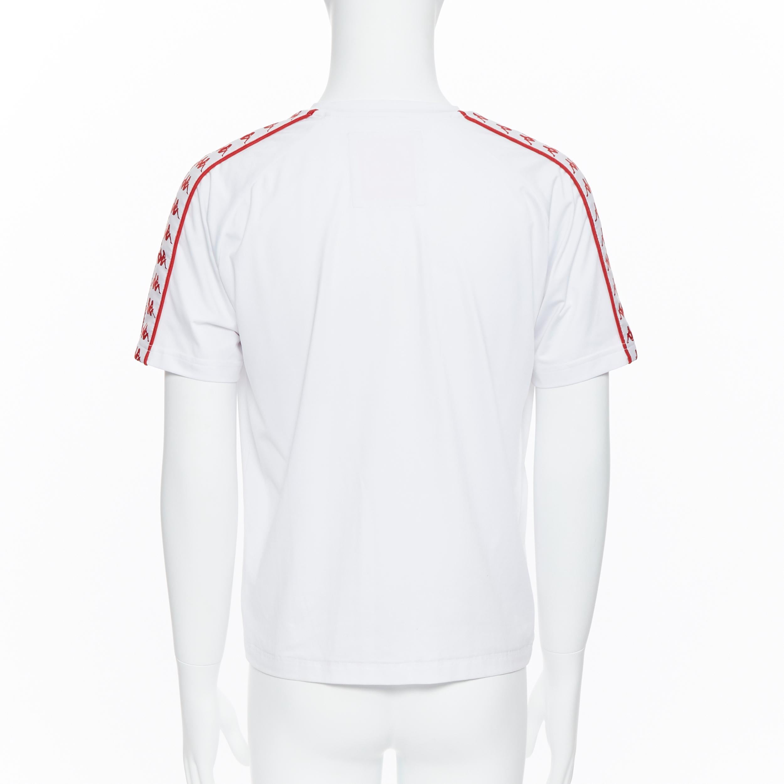 Gray GOSHA RUBCHINSKIY KAPPA white red logo strip cotton football short sleeve top M