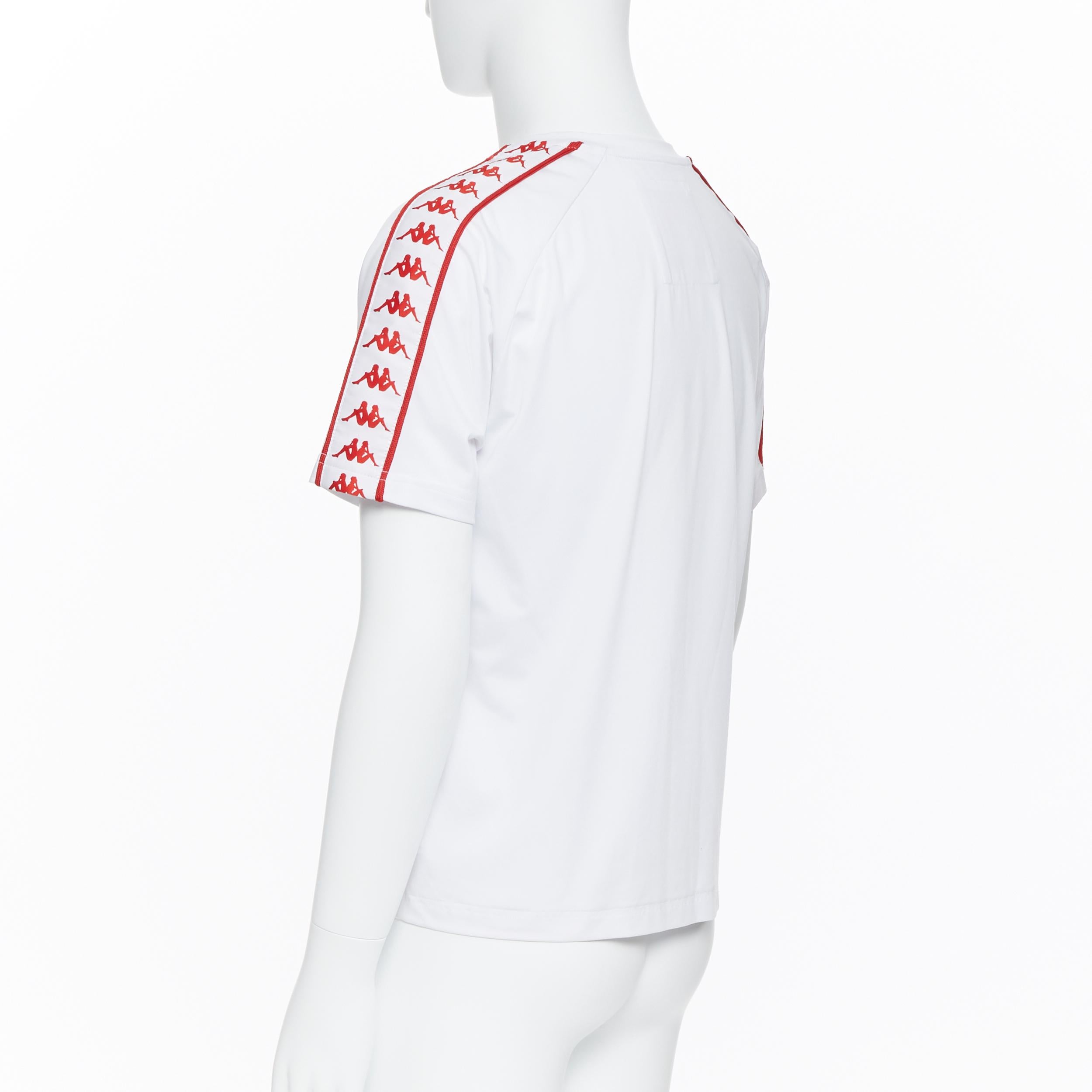 GOSHA RUBCHINSKIY KAPPA white red logo strip cotton football short sleeve top M In Good Condition In Hong Kong, NT