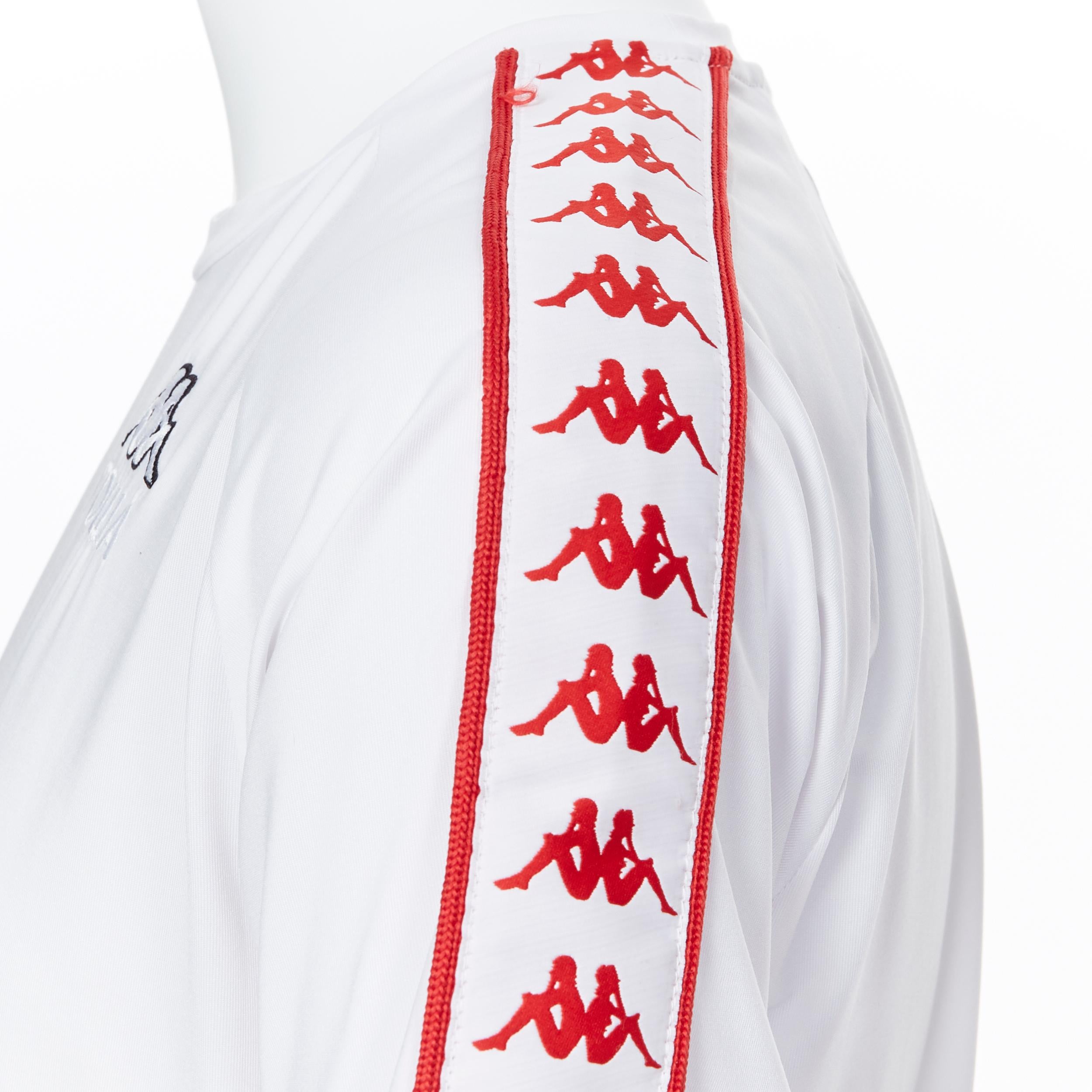 Men's GOSHA RUBCHINSKIY KAPPA white red logo strip cotton football short sleeve top M