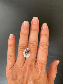 White Goshenite Beryl Ring Gem 10.70 Carat Antique Cut Oval Loose Gemstone