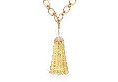 Goshwara 14 Strand Brown Opal Bead Tassel Pendant