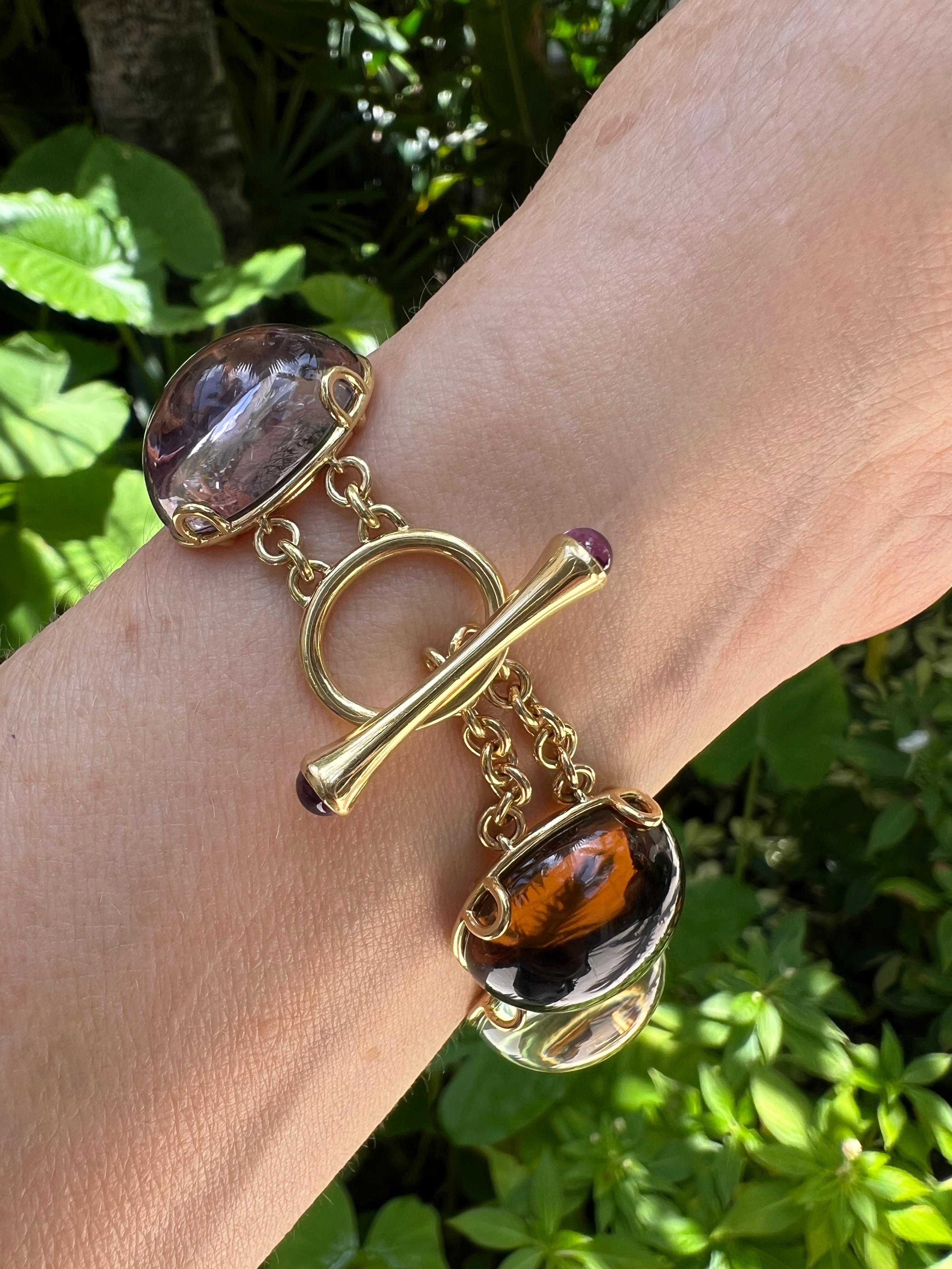 Moderno Goshwara 18k Gold Multi-Color Gemstone Bracelet in vendita