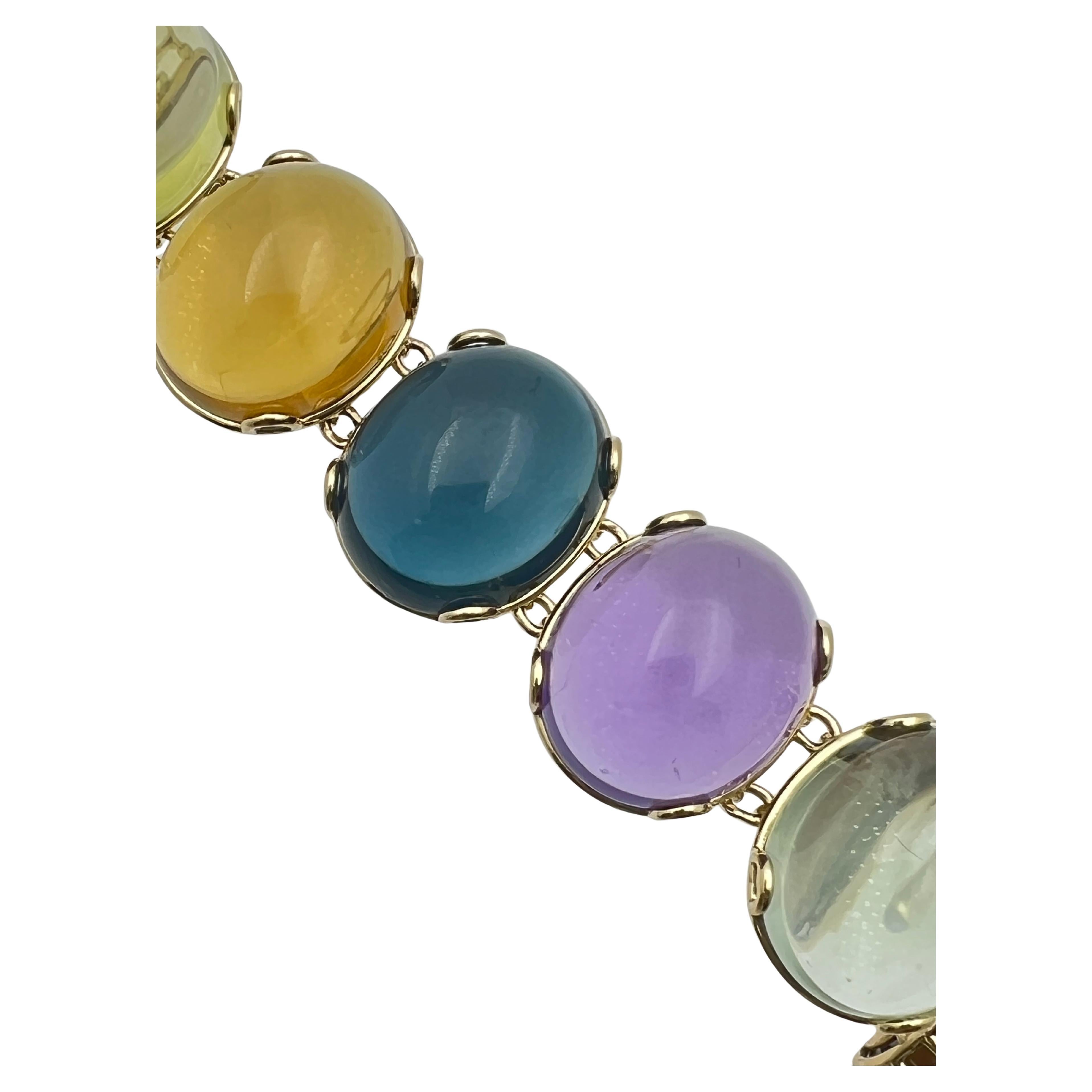 Donna Goshwara 18k Gold Multi-Color Gemstone Bracelet in vendita