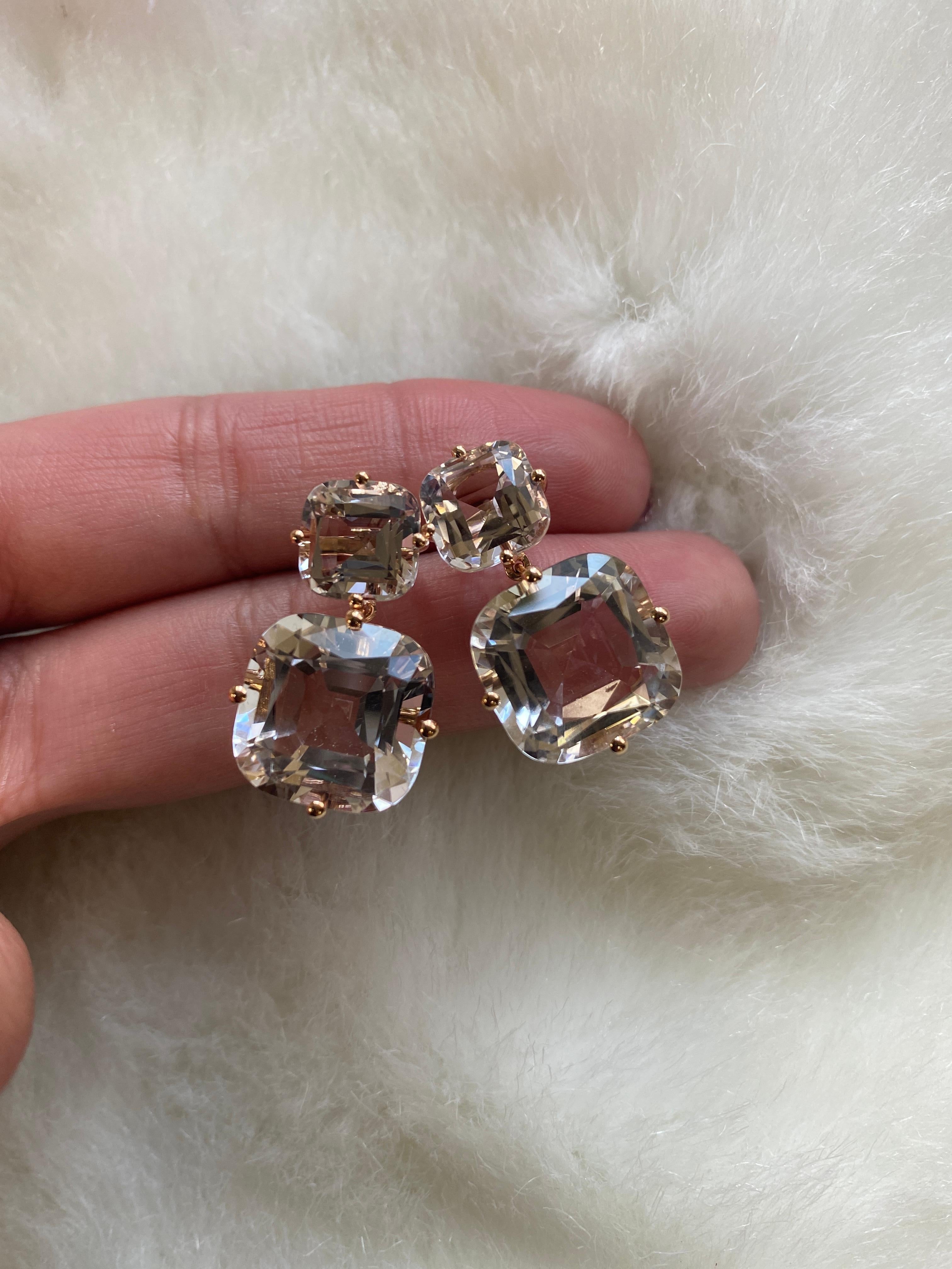Ohrringe in 18 Karat Roségold mit 2 Bergkristallen, aus der Collection'S Gossip