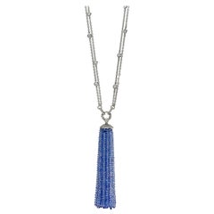 Goshwara Tanzanite Tassel with Diamond Necklace