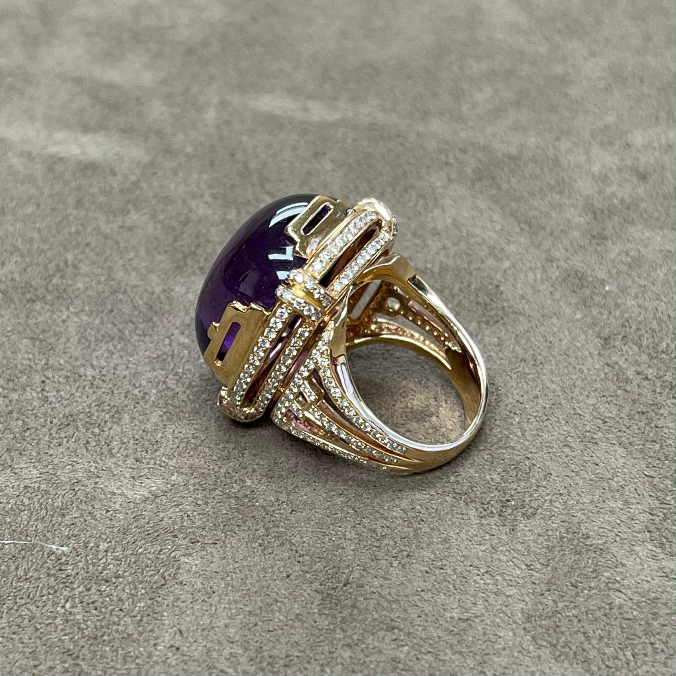 Goshwara Amethyst Crown Ring In New Condition For Sale In New York, NY