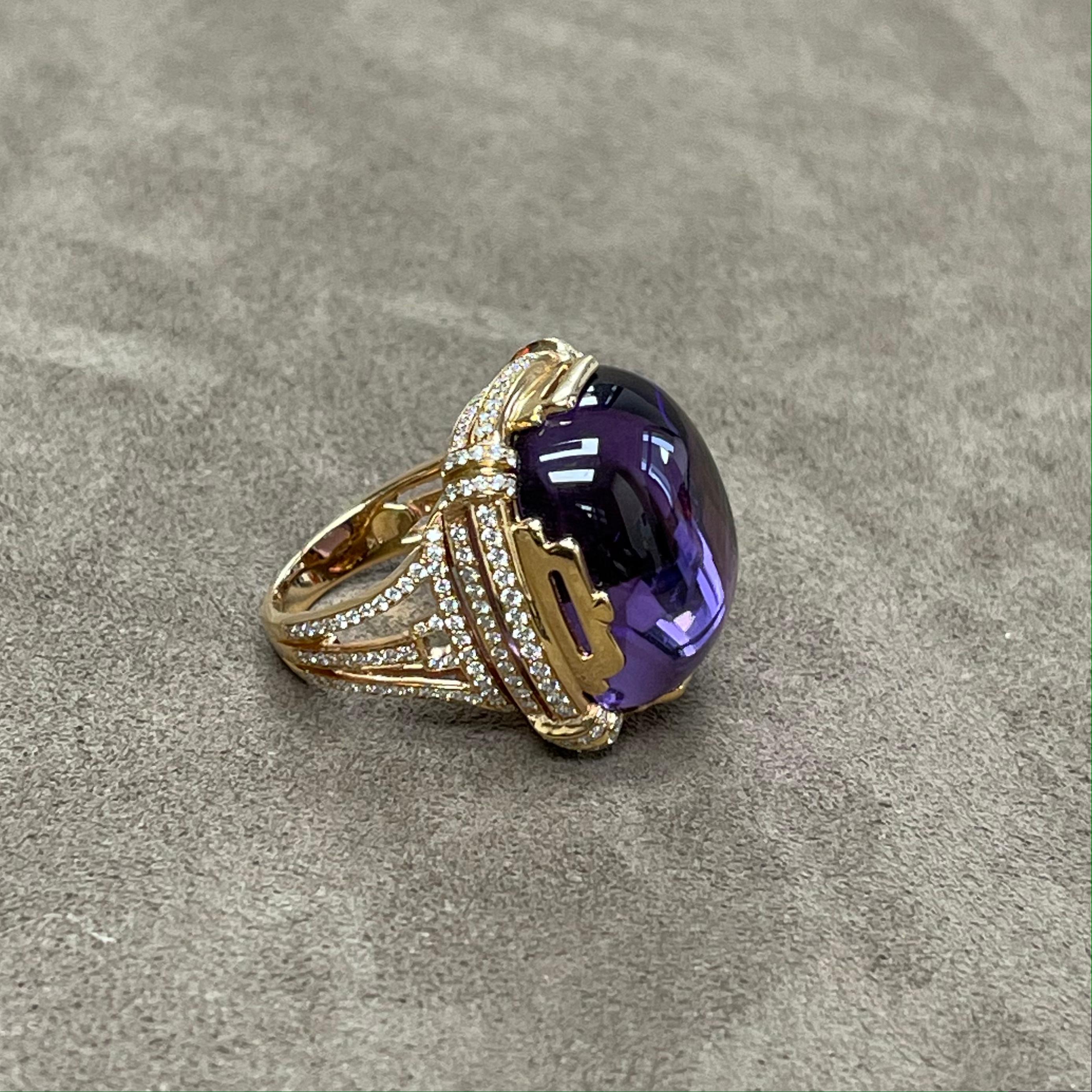 Goshwara Amethyst Crown Ring For Sale 1