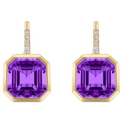 Goshwara Amethyst Emerald Cut on wire Earrings