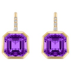 Goshwara Amethyst Emerald Cut on wire Earrings