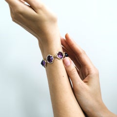 Goshwara Amethyst Sugar Loaf and Diamond Bracelet