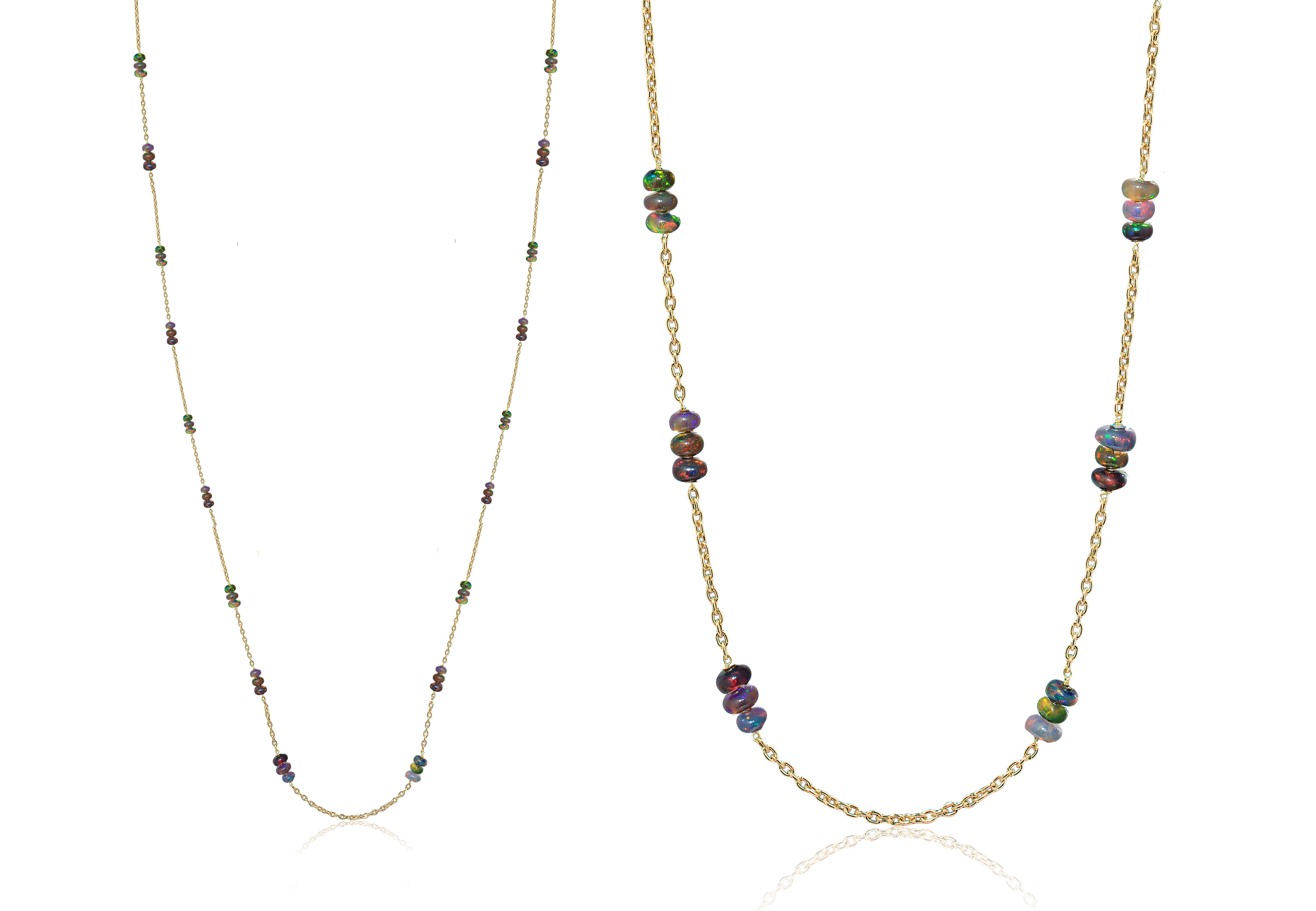 Contemporary Goshwara Black Opal Bead Chain Necklace