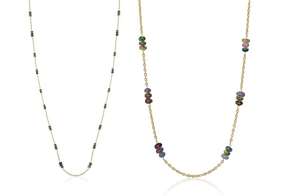 Goshwara Black Opal Bead Chain Necklace In New Condition In New York, NY