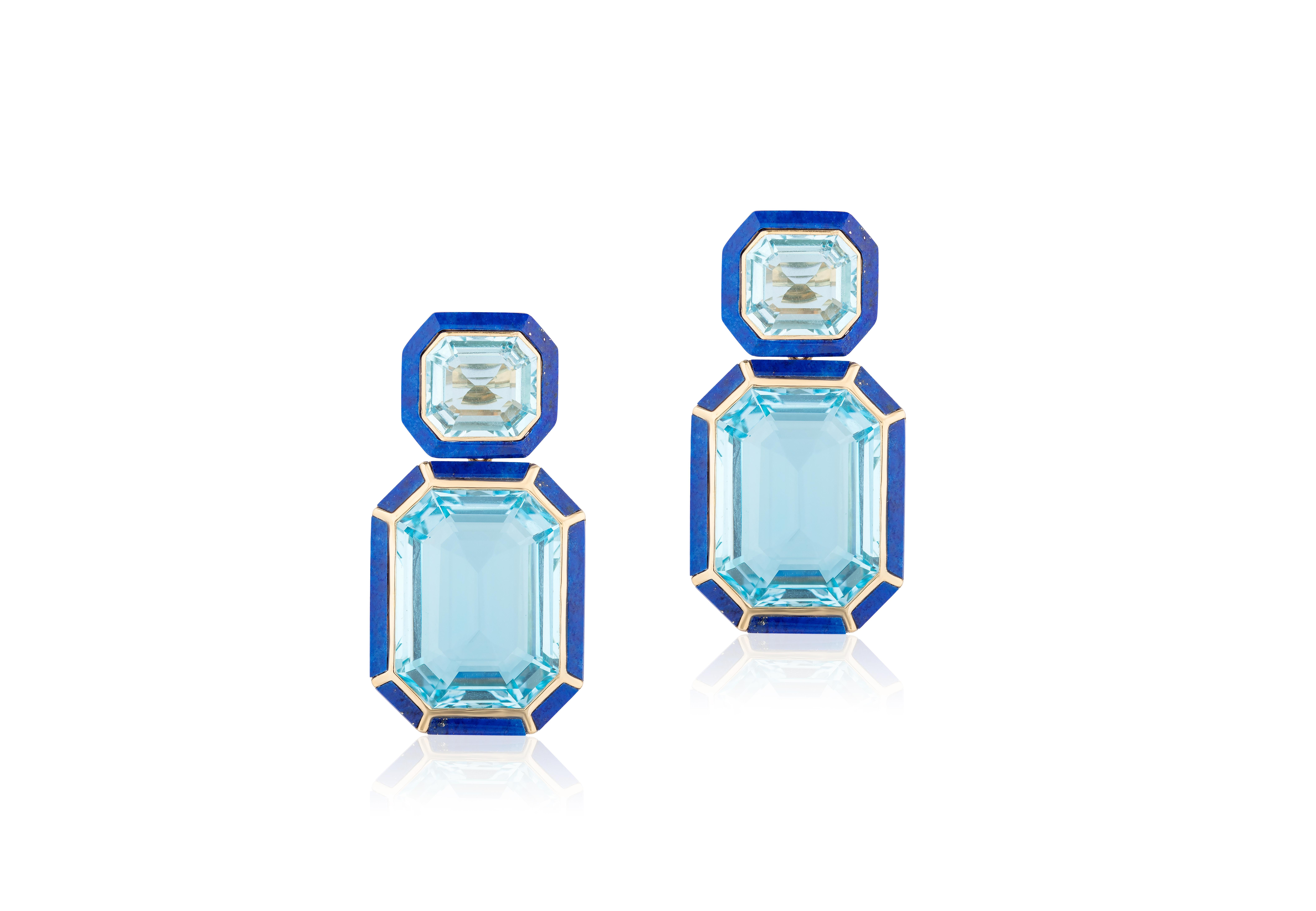 Blue Topaz and Lapis Earrings in 18K Yellow Gold, from 'Limited Edition'.

These limited edition items are just that! Limited! 

Feel the exclusiveness in every piece from this collection and Feel the love in these limited edition creations which