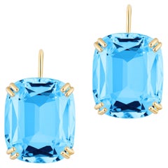 Goshwara Blue Topaz on Wire Cushion Earrings