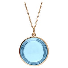 Goshwara Blue Topaz Round Disc Pendant