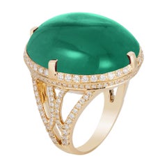 Goshwara Cabochon Emerald and Diamond Ring