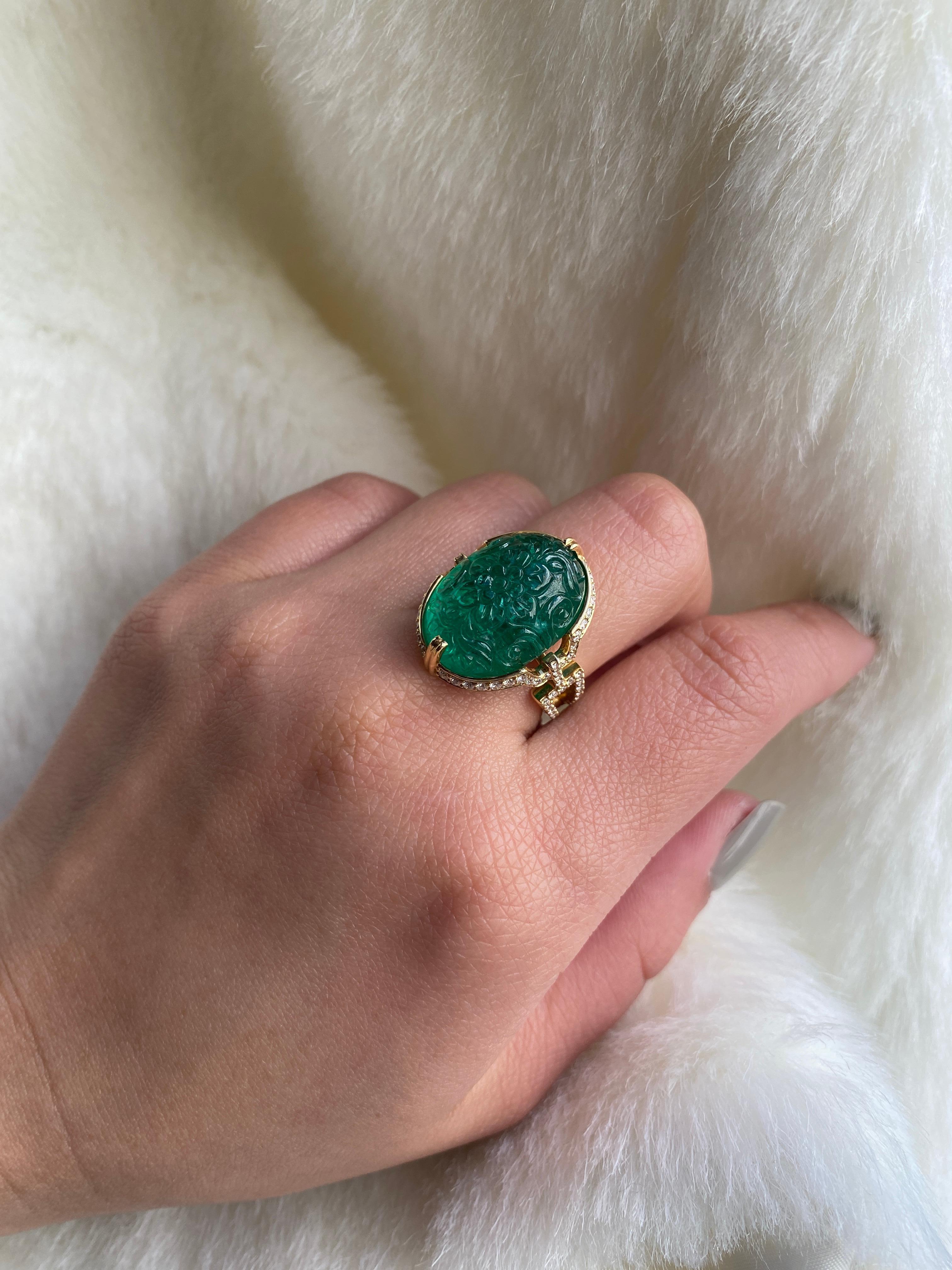 carved emerald stone