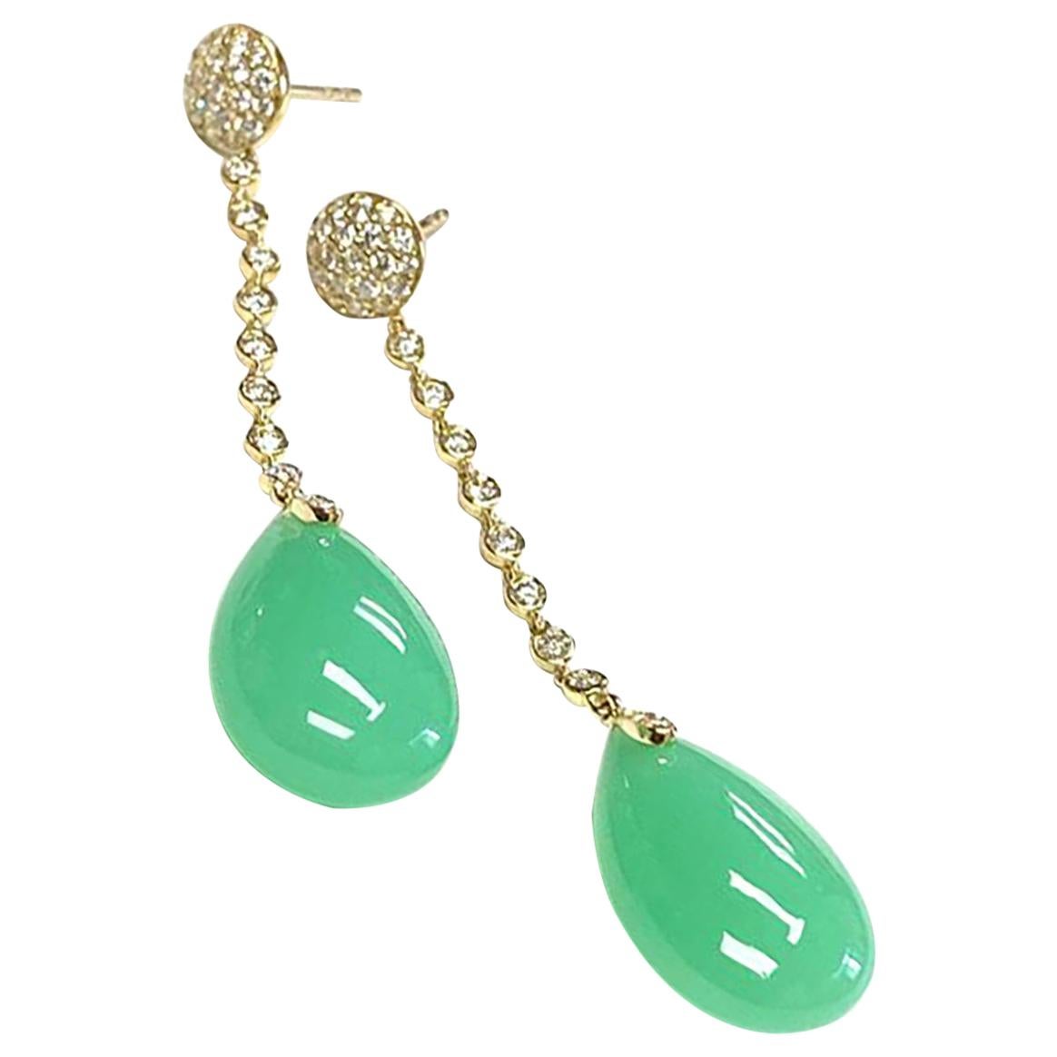 Goshwara Opal, Emerald And Turquoise Drop With Diamond Earrings For ...