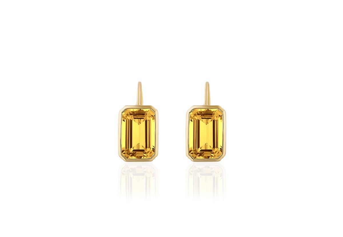 Contemporary Goshwara Citrine Emerald Cut Earrings
