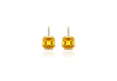 Goshwara Citrine Emerald Cut on Wire Earrings