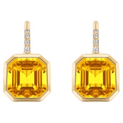 Goshwara Citrine Emerald Cut on Wire Earrings