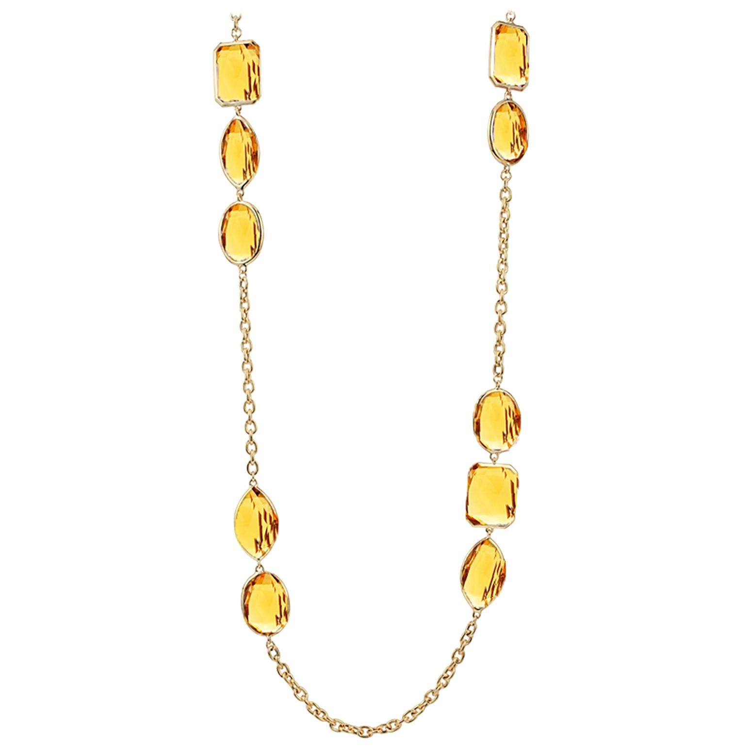 Goshwara Citrine Multi-Shape Station Necklace