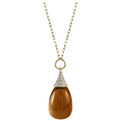 Goshwara Cognac Drop and Diamond Cap Pendant