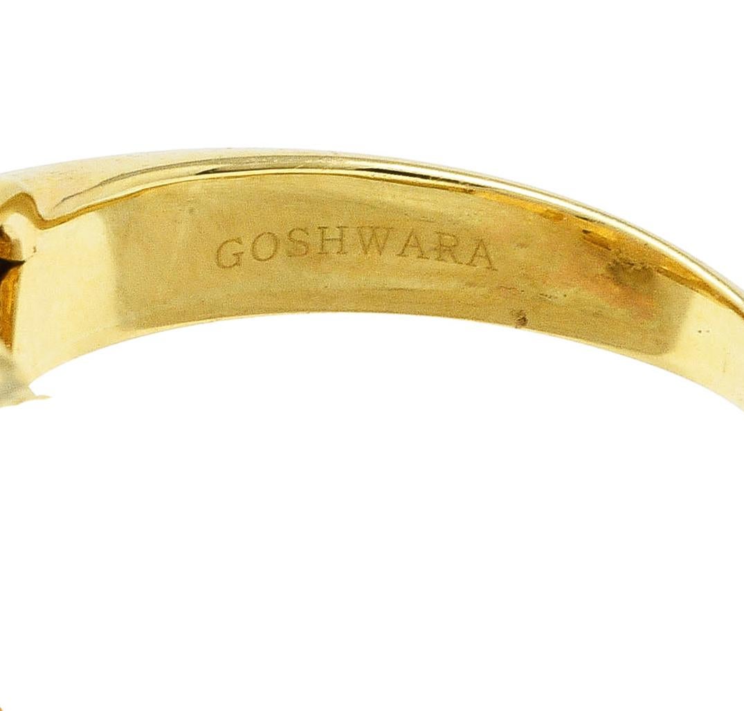 Goshwara Contemporary Citrine 18 Karat Yellow Gold Gossip Three Stone Ring 2