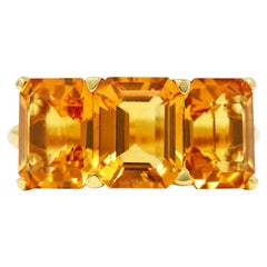 Goshwara Contemporary Citrine 18 Karat Yellow Gold Gossip Three Stone Ring