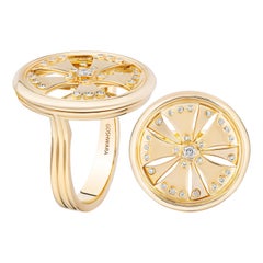 Goshwara Radring aus Gold mit Diamanten und Gold