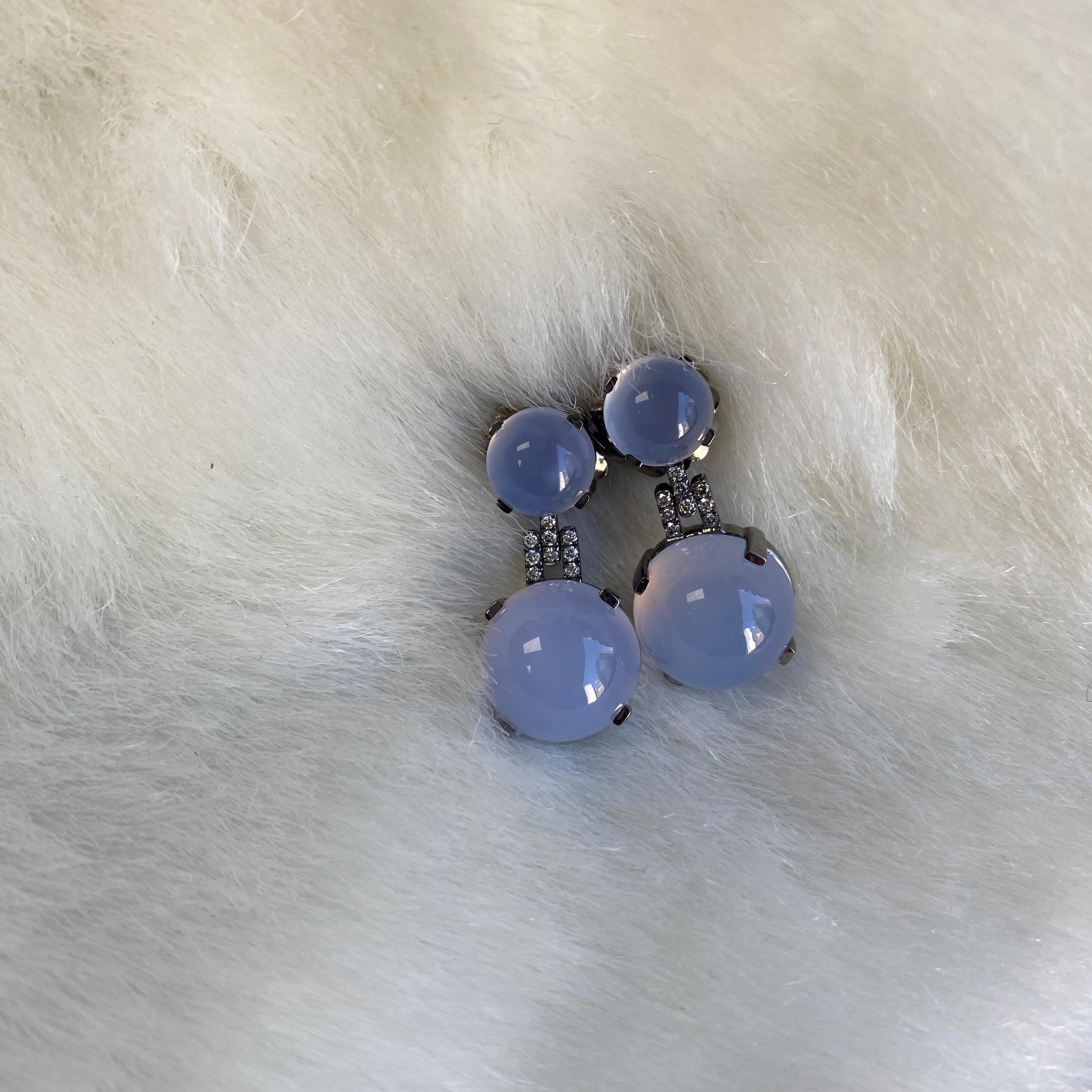 Goshwara Double Cab Blue Chalcedony And Diamond Earrings 6
